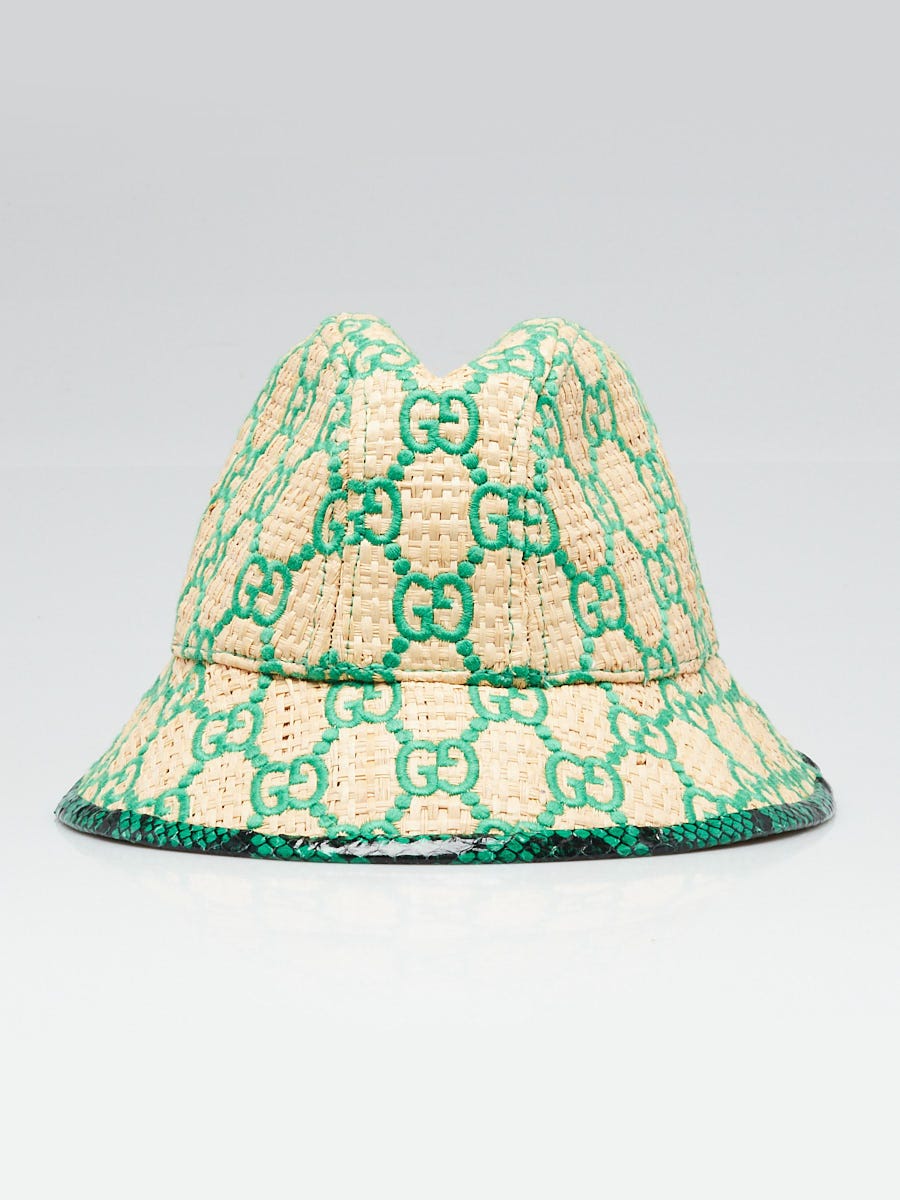 【送料&関税込】Gucci Gg Raffia Hat Gucci Tan Raffia GG Hat Gucci