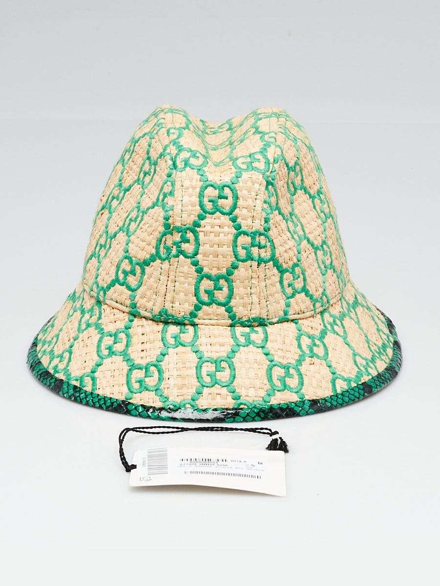 ハット GUCCI Raffia Hat GG-embroidered raffia hat – LangShop