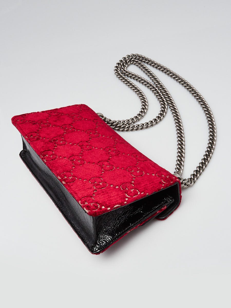 Gucci Red GG Embossed Velvet Dionysus Small Shoulder Bag | Yoogi's