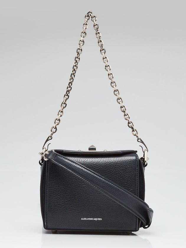 Alexander McQueen Dark Grey Grained Goatskin Leather 19 Box Crossbody Bag