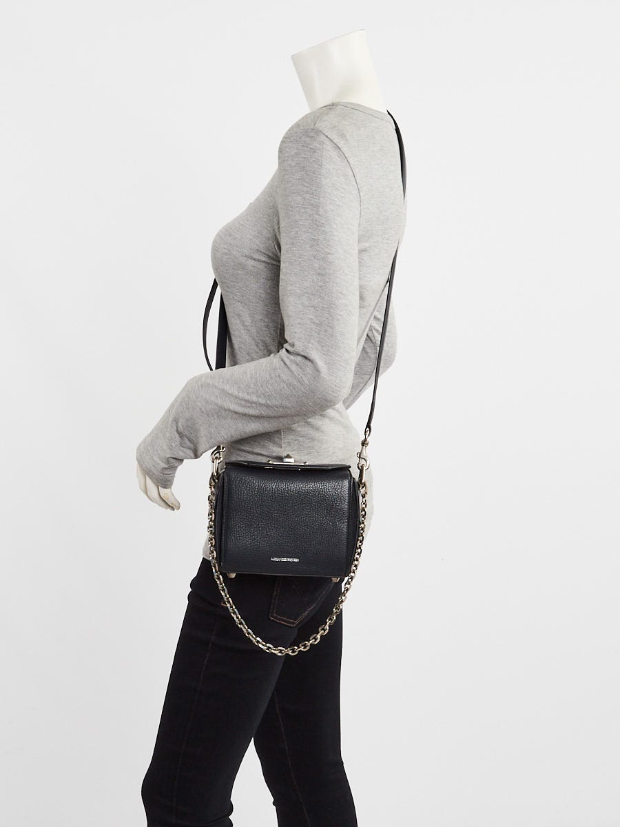 Alexander McQueen Dark Grey Grained Goatskin Leather 19 Box Crossbody Bag