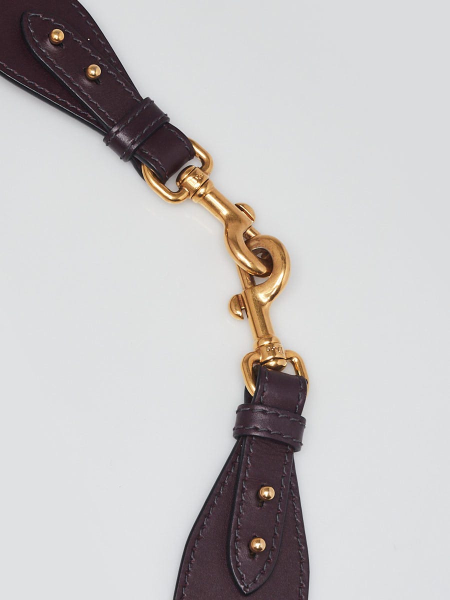 Christian Dior Burgundy Canvas Oblique Studded Shoulder Strap