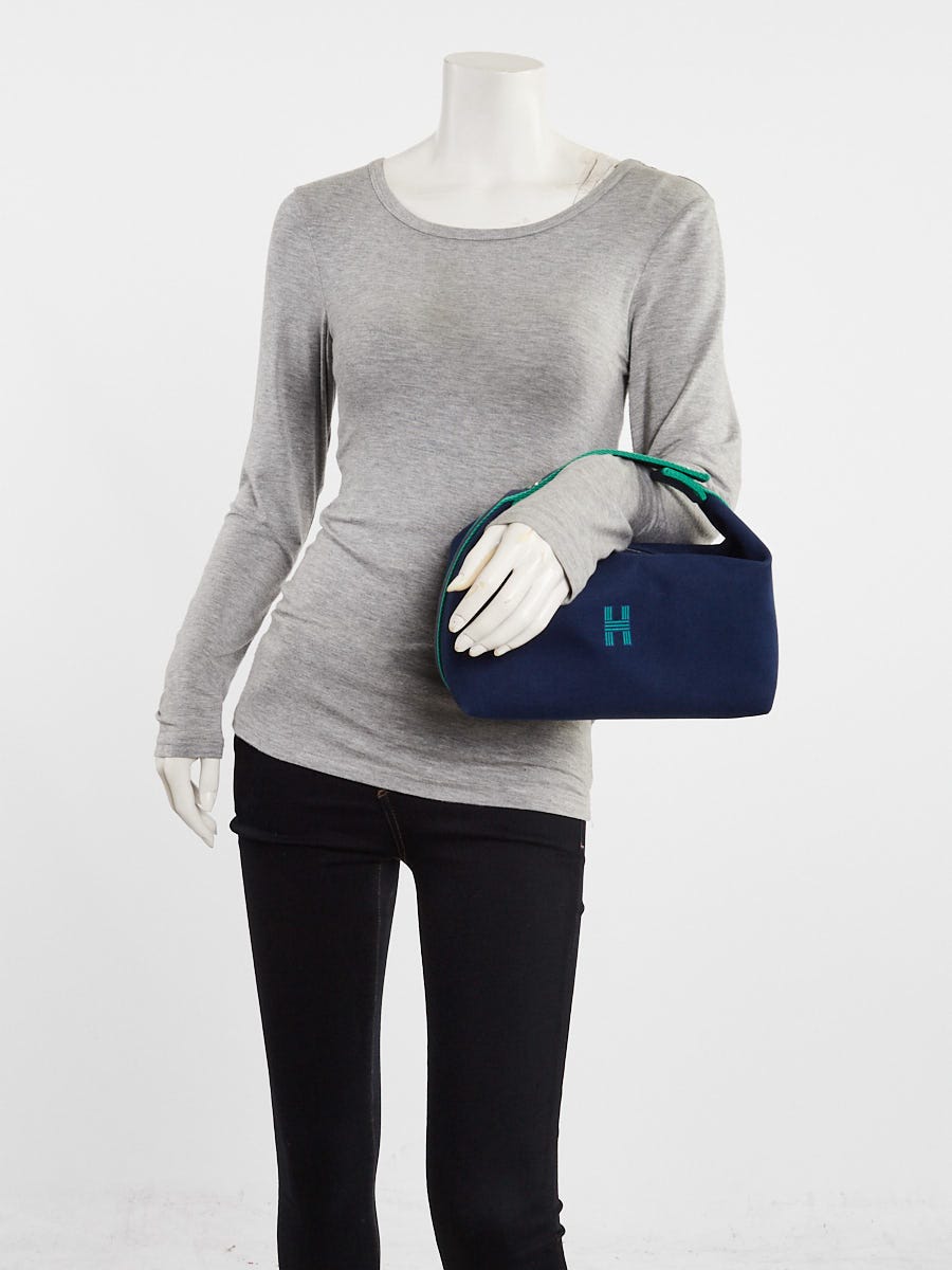 Hermes Marine Cotton Canvas Large Model Bride-A-Brac Case