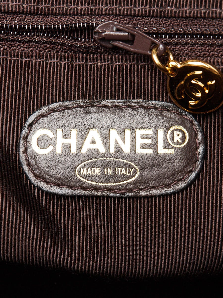 Chanel Brown Lambskin Leather CC Front Pocket Tote Bag | Yoogi's
