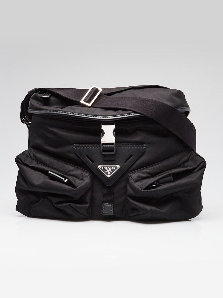 Prada Black Re-Nylon Triangle Crossbody Messenger Bag 2VD062