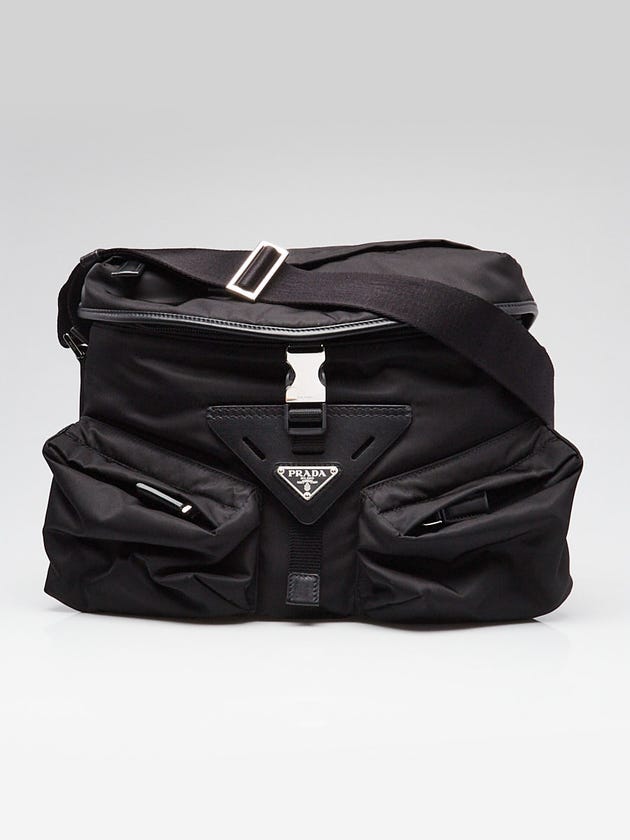 Prada Black Re-Nylon Triangle Crossbody Messenger Bag 2VD062