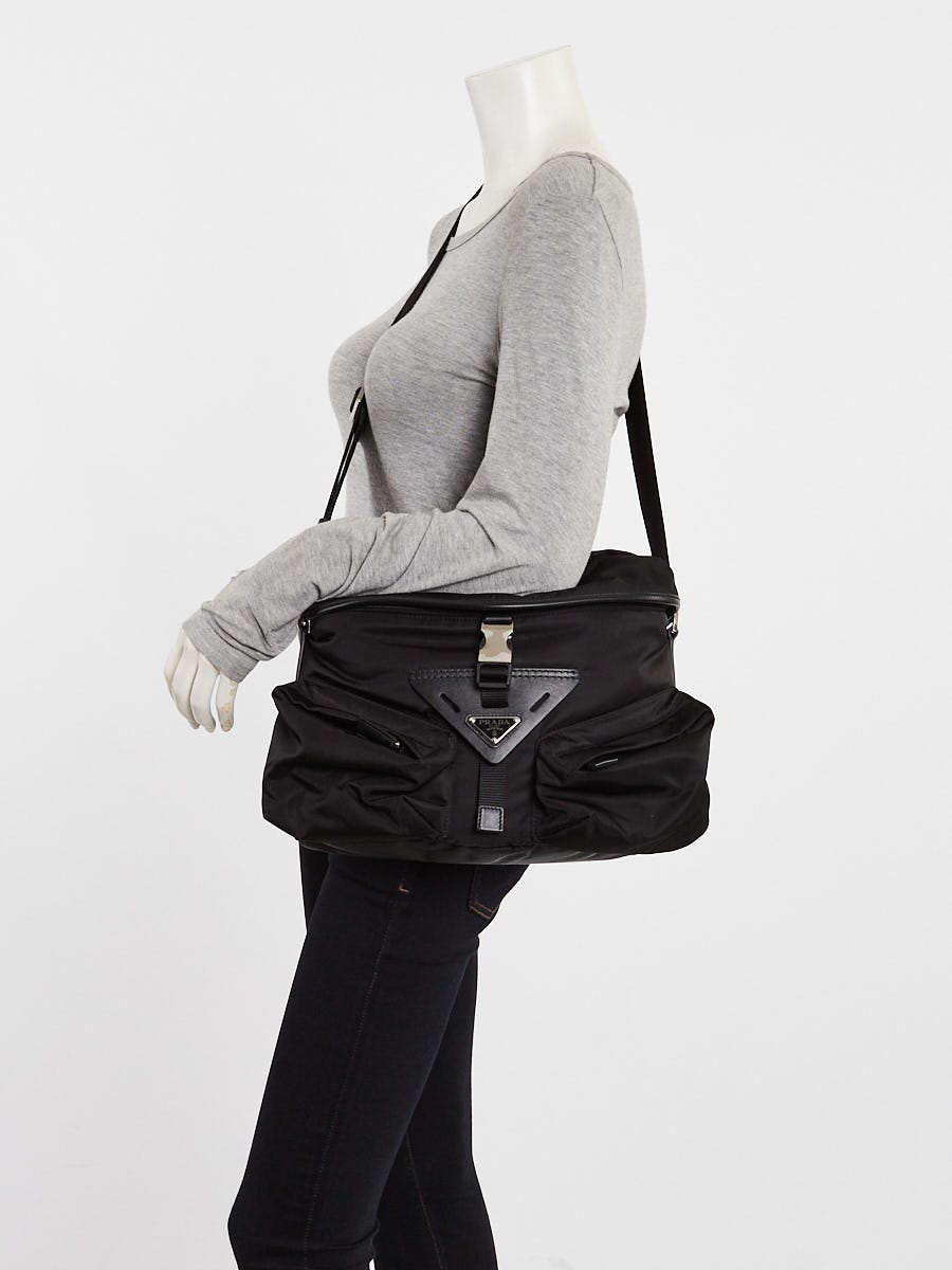 Prada Black Re-Nylon Triangle Crossbody Messenger Bag 2VD062