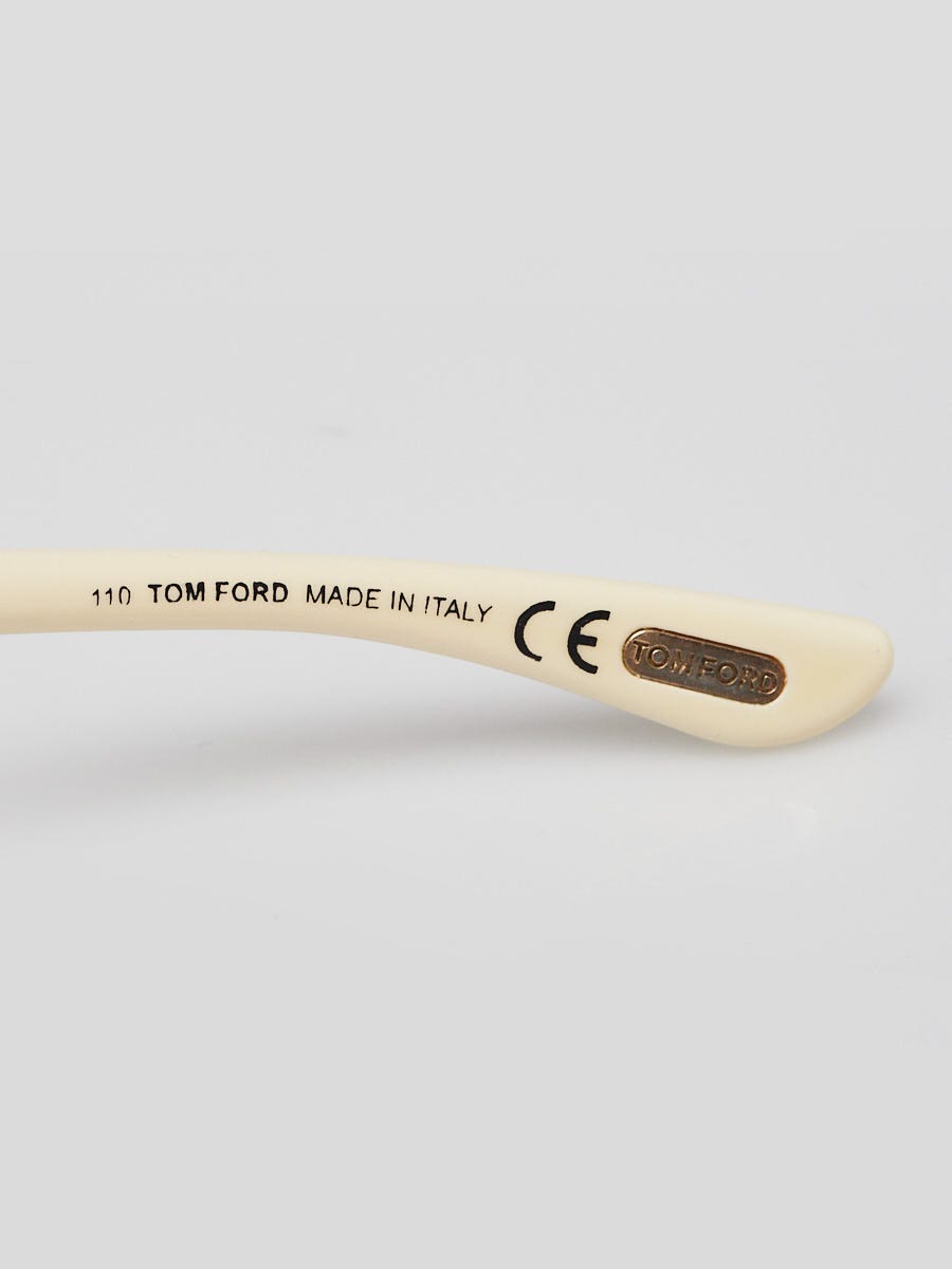 Tom Ford White Frame Gradient Tinted Whitney Sunglasses | Yoogi's