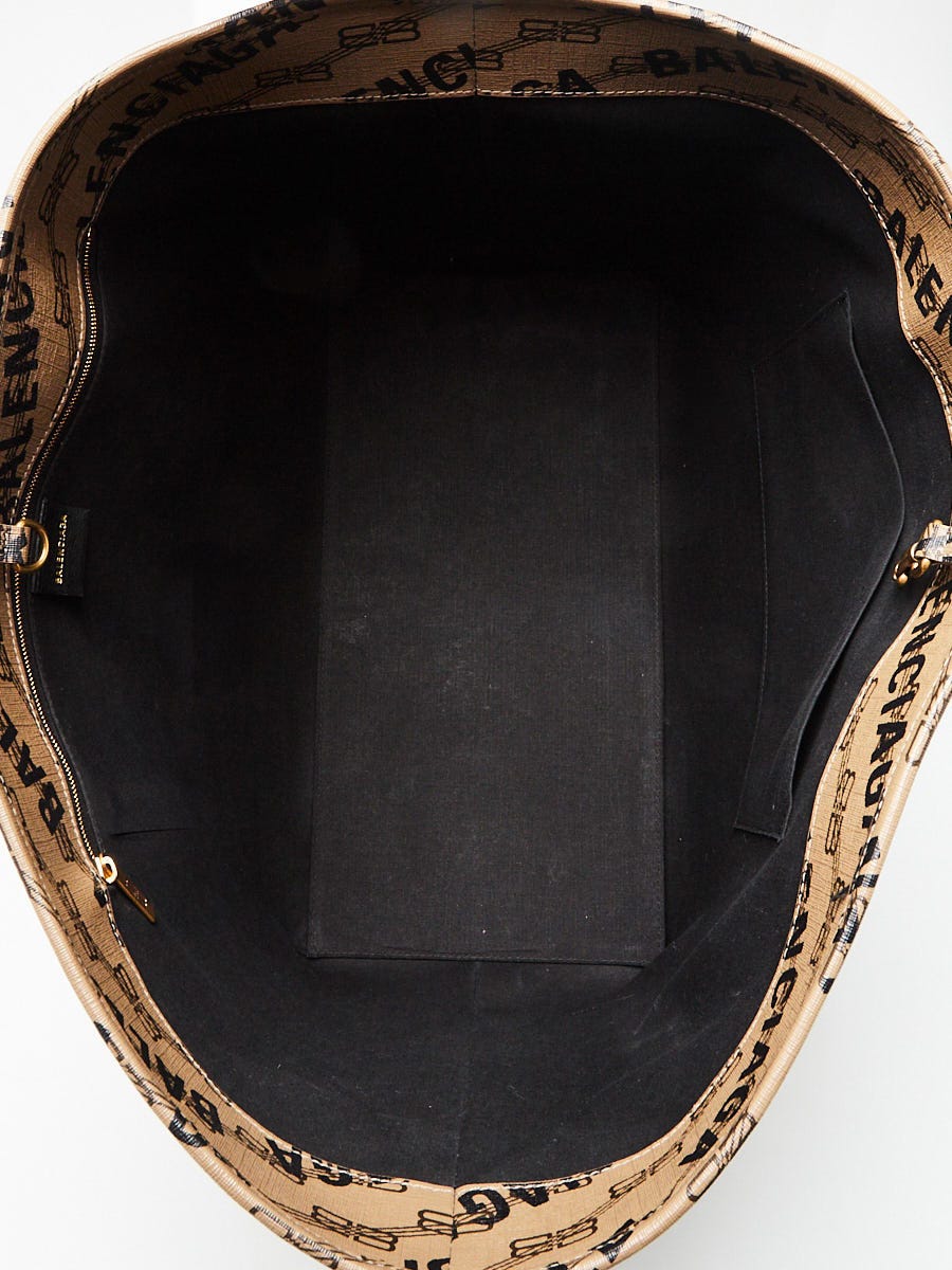 Balenciaga Brown/Black BB Monogram Coated Canvas Large Signature