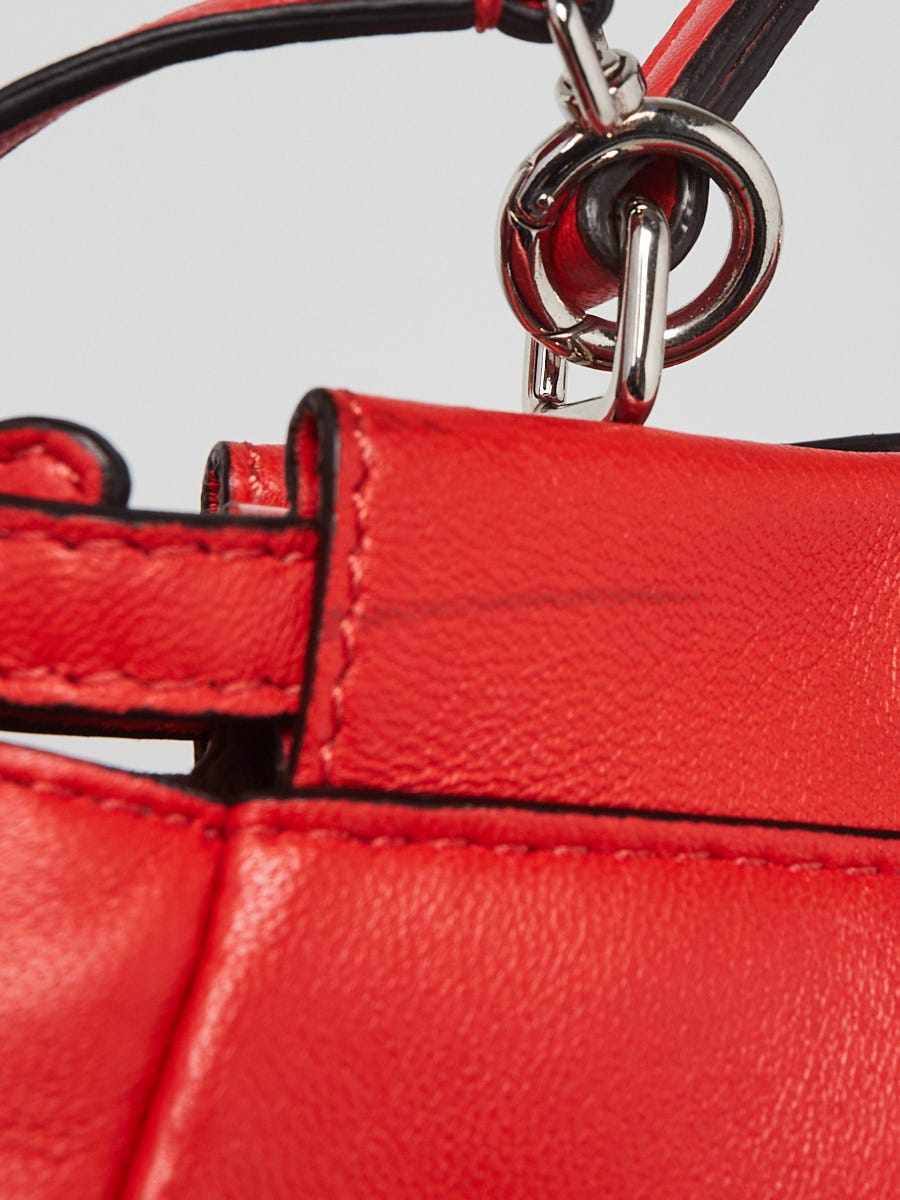Fendi Red Nappa Leather Micro Peekaboo Bag 8M0355 | Yoogi's Closet