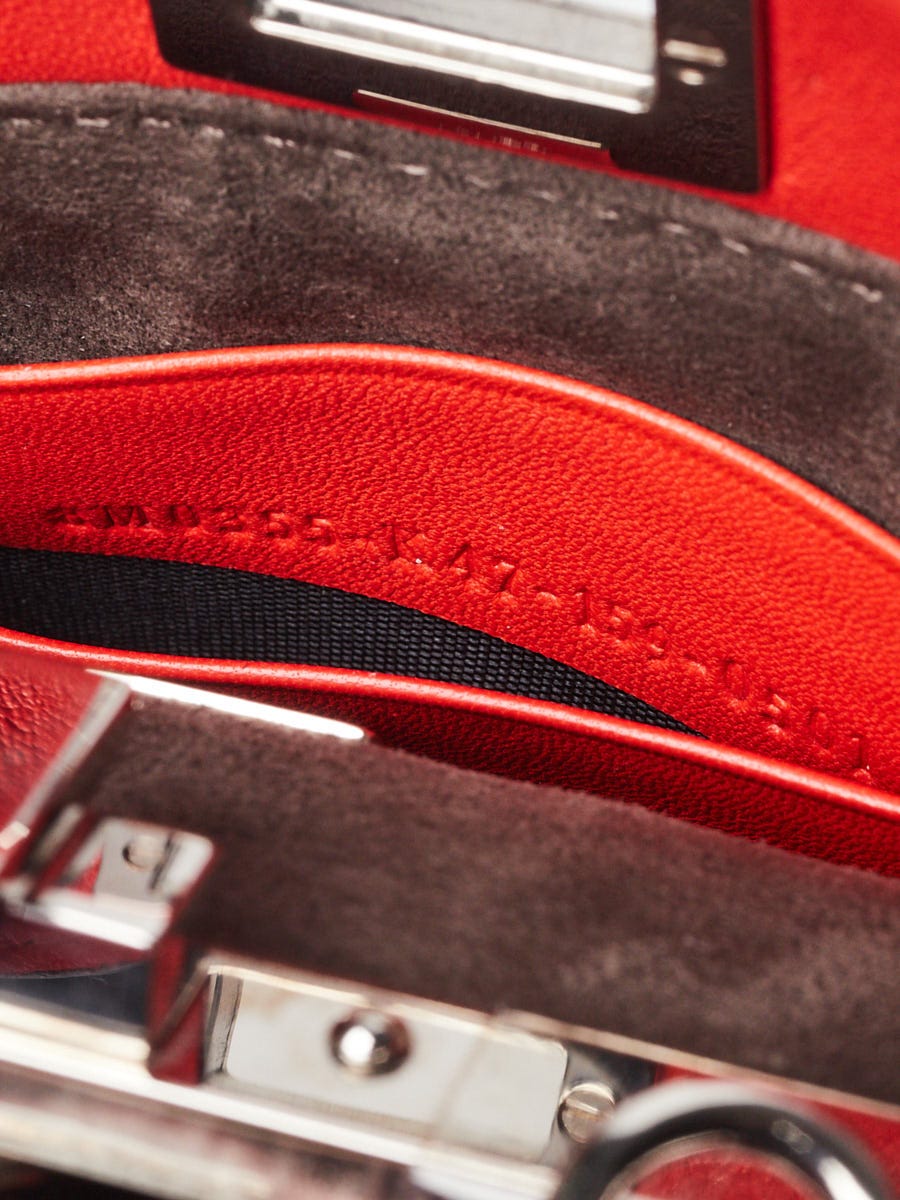 Fendi Red Nappa Leather Micro Peekaboo Bag 8M0355 | Yoogi's Closet