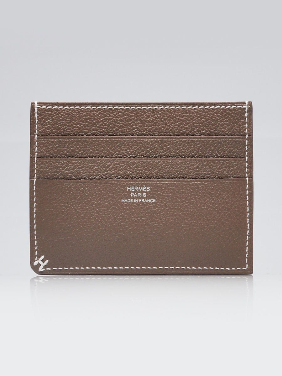 HP360 ホロカード Hermes Etoupe Evercolor Leather H Sellier Card Holder | Yoogi's Closet