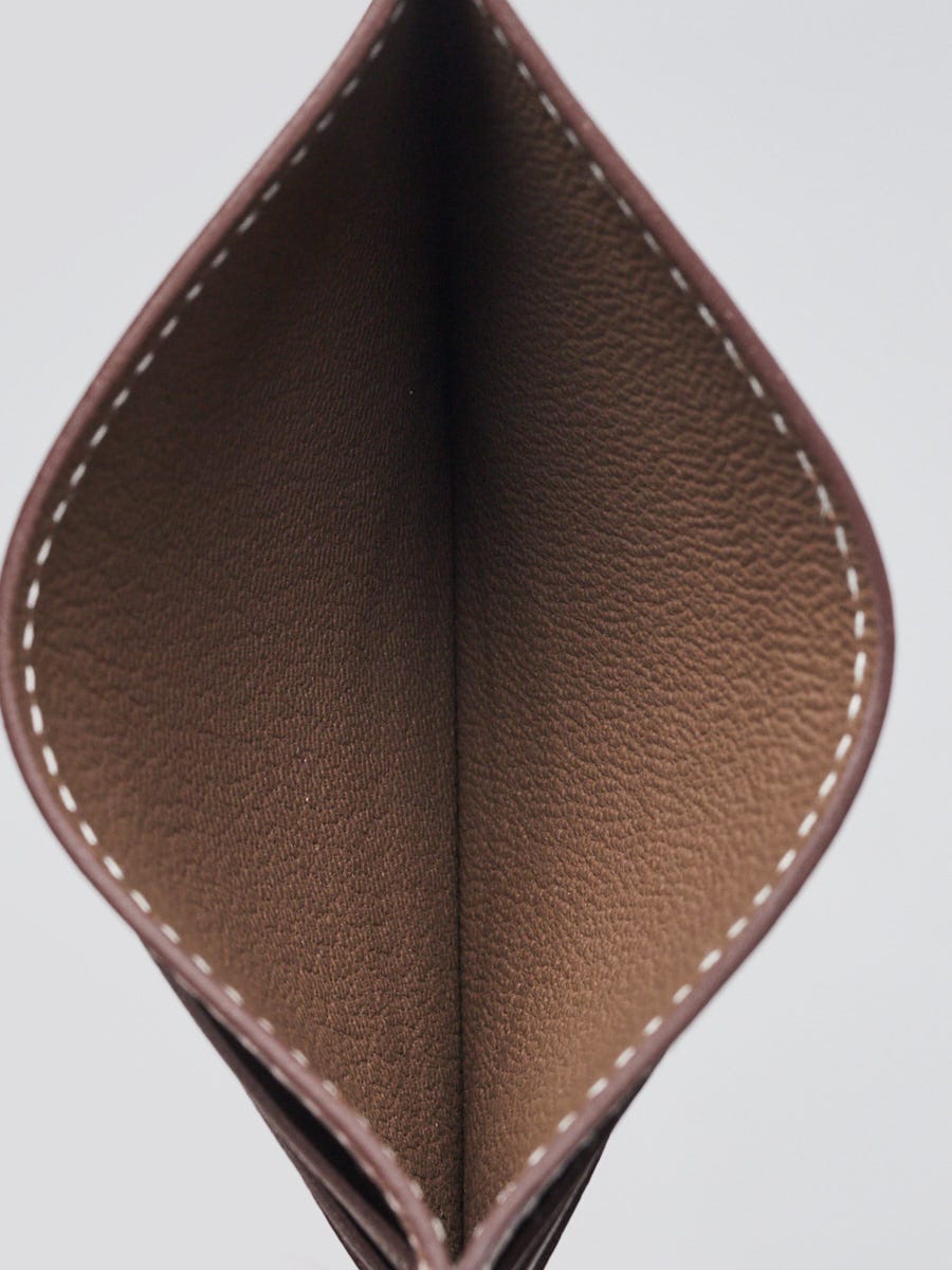 Hermes Etoupe Evercolor Leather H Sellier Card Holder | Yoogi's Closet