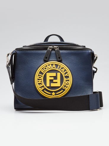 Fendi Blue/Yellow Vitello Grace Lui Small Crossbody Bag 7VA400