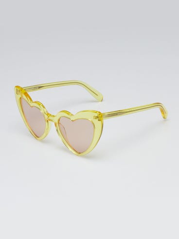 Yves Saint Laurent Yellow Transparent Acetate Heart Shaped LouLou Sunglasses - SL181