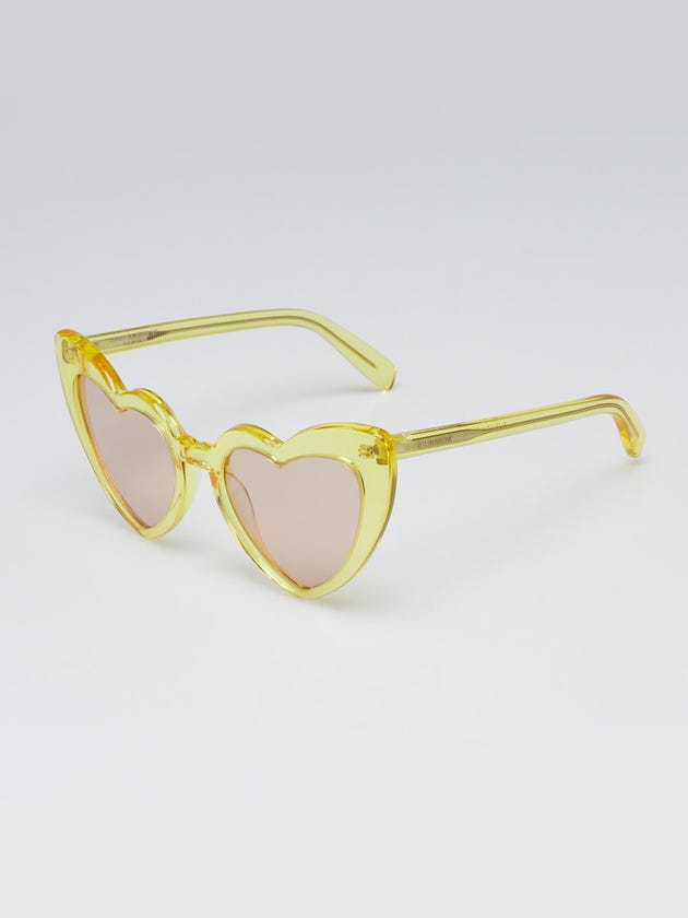 Yves Saint Laurent Yellow Transparent Acetate Heart Shaped LouLou Sunglasses - SL181