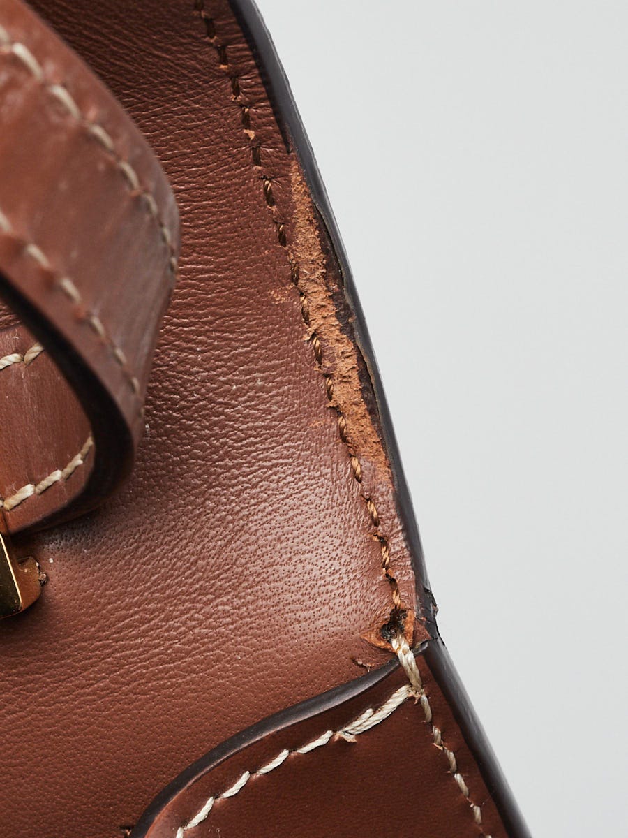 Burberry Brown/White Leather/Canvas Mini TB Shoulder Bag | Yoogi's