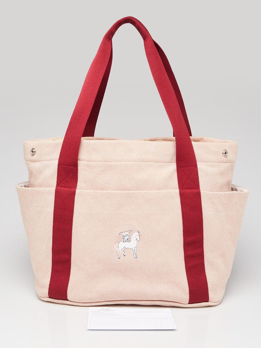 Hermes Terracotta Cotton Sac a Langer Cabriole Diaper Bag