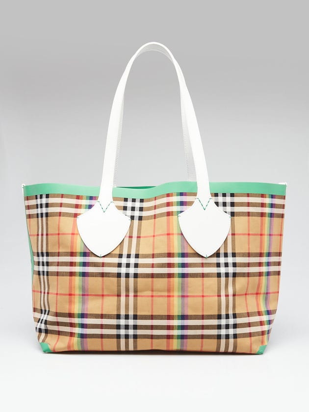 Burberry Check Canvas Reversible Large Tote Bag