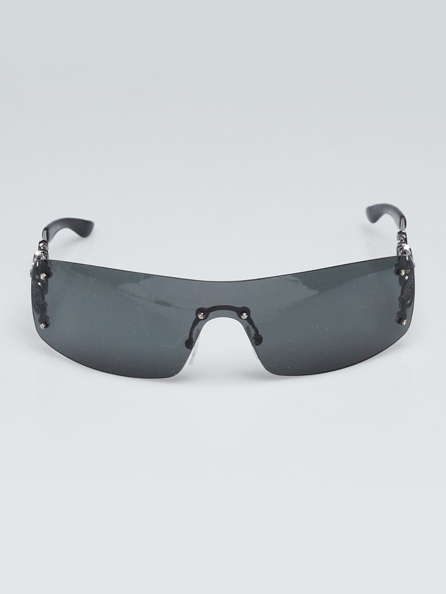 Christian Dior Silver Metal Crystal Heart Core Sunglasses