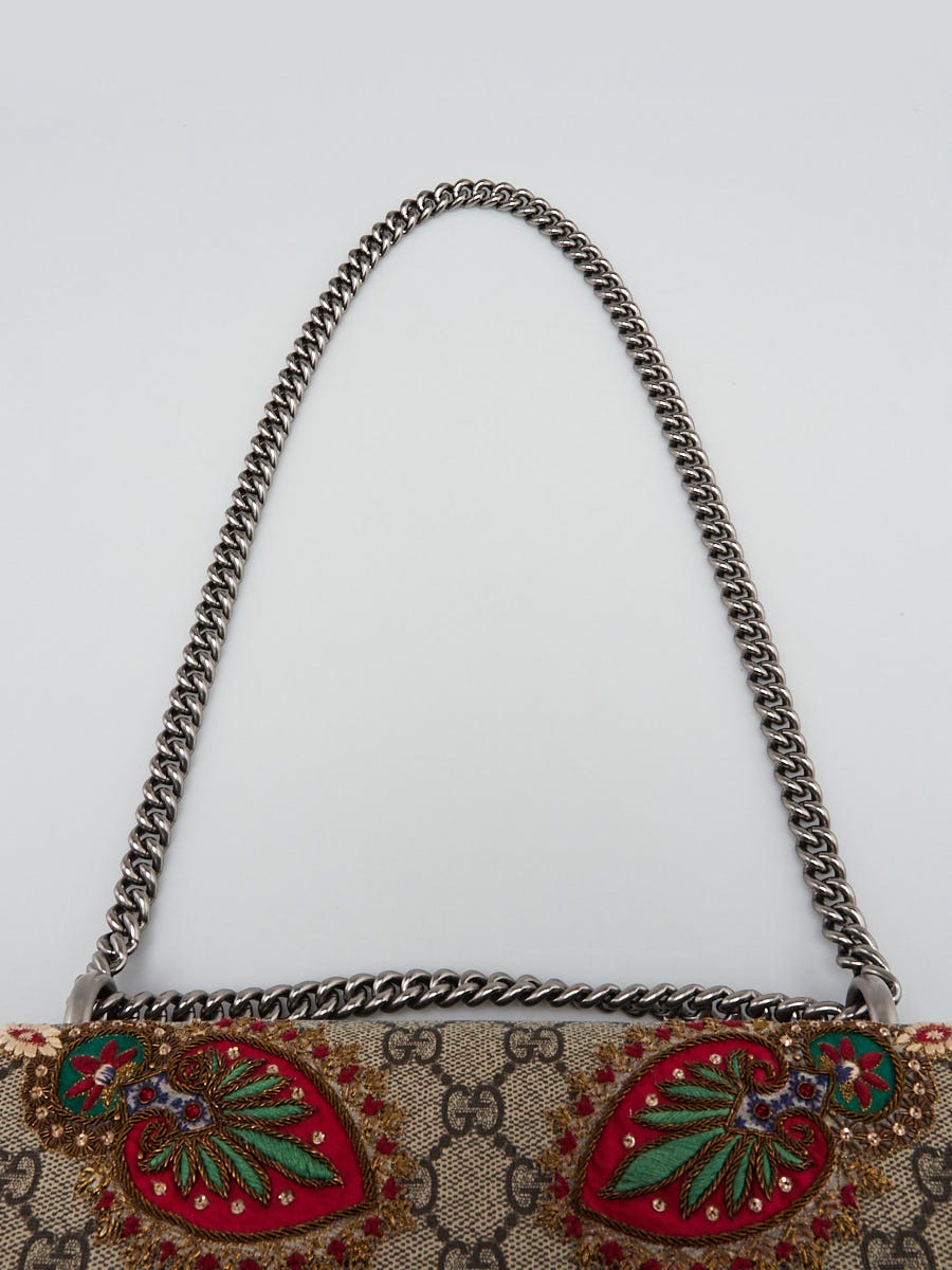 Gucci Beige GG Supreme Coated Canvas and Python Embroidered