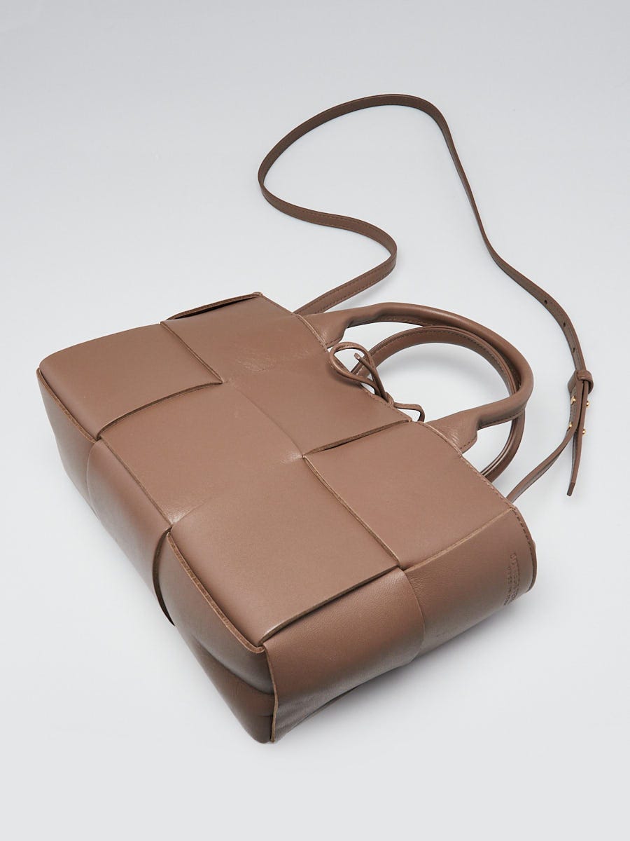 Bottega Veneta Brown Intrecciato Woven Nappa Leather Mini Arco
