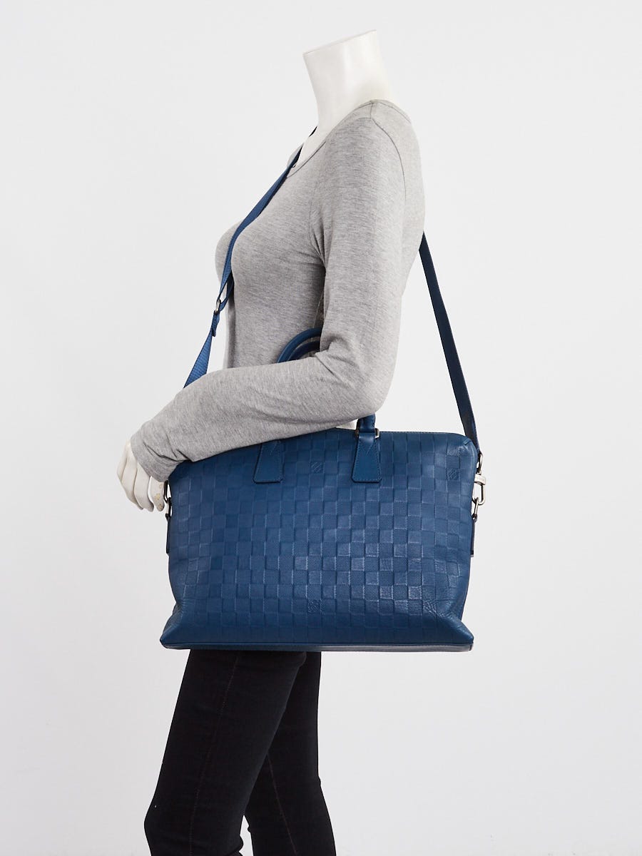 Louis Vuitton ダークブルーデニム ほぼ新品、試着程度保管品！ Louis Vuitton Neptune Damier Infini Leather Porte-Documents Jour