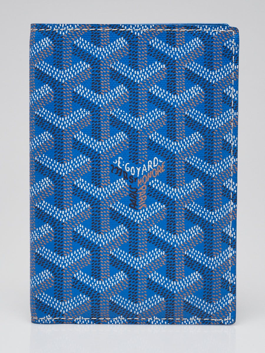 Goyard Sky Blue Chevron Printed Coated Canvas Grenelle Passport
