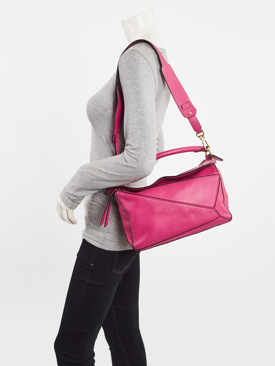 Loewe Pink Leather Large Puzzle Edge Bag | Yoogi's Closet