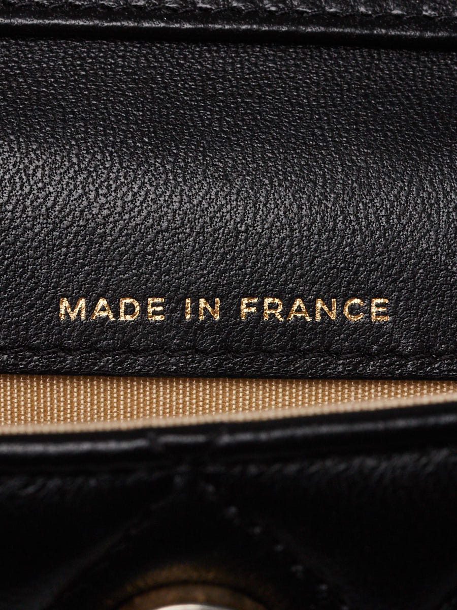 Chanel Black Quilted Lambskin Leather Pearl Crush Clutch with