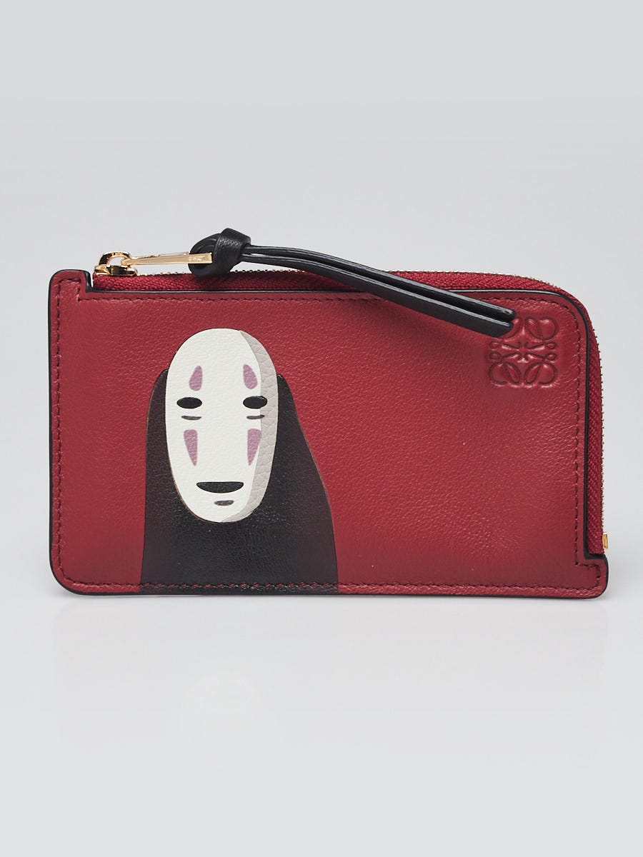Loewe x Studio Ghibli Raspberry Leather No Face Card and Coin