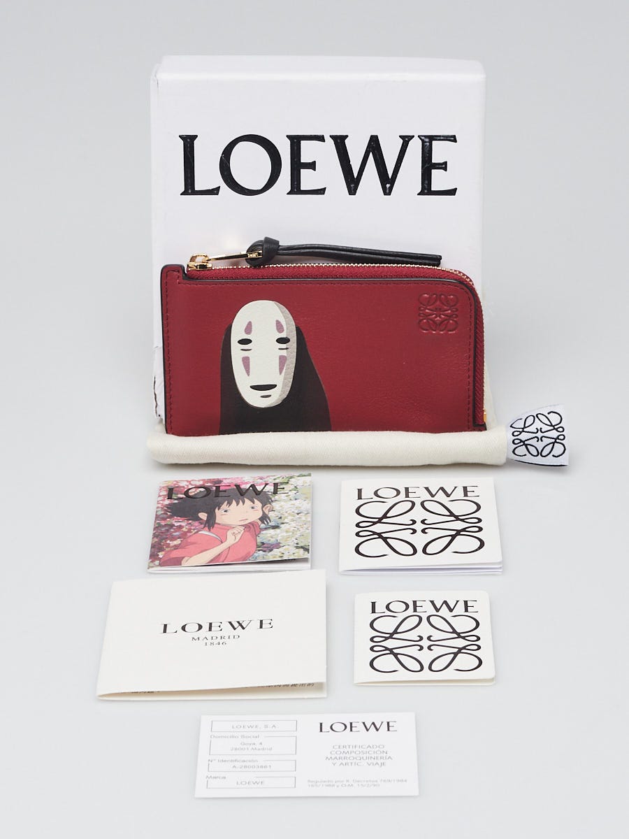 Loewe x Studio Ghibli Raspberry Leather No Face Card and Coin