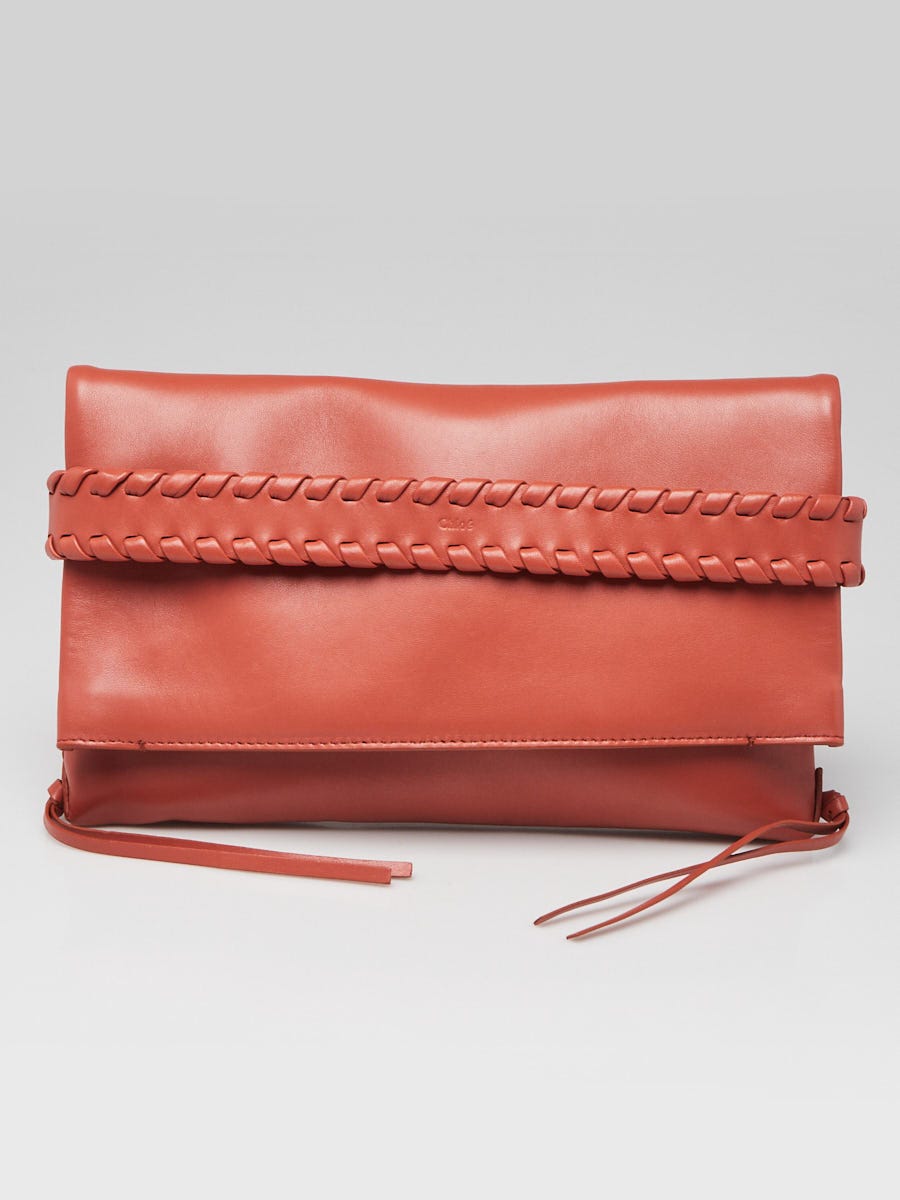 Chloe Sunset Brown Smooth Leather Mony Fold Clutch Bag | Yoogi's