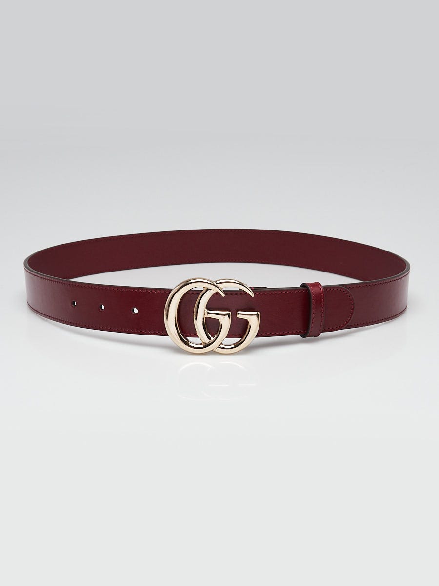 Authentic GG Thin Leather Double G Belt Gucci Beige Leather Double G Thin Belt Size 65/26 | Yoogi main image 3