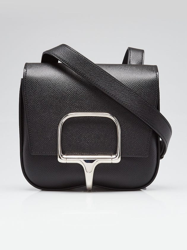 Hermes Black Epsom Leather Palladium Plated Mini Della Cavalleria Bag