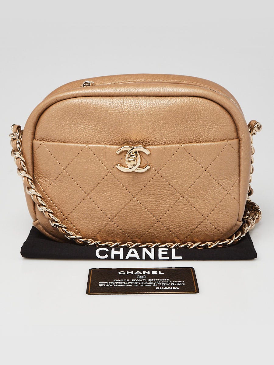 CHANEL シャネル CHANEL TRAVEL アタッシュケース Chanel Beige Quilted Goatskin Leather Small Casual Trip Camera