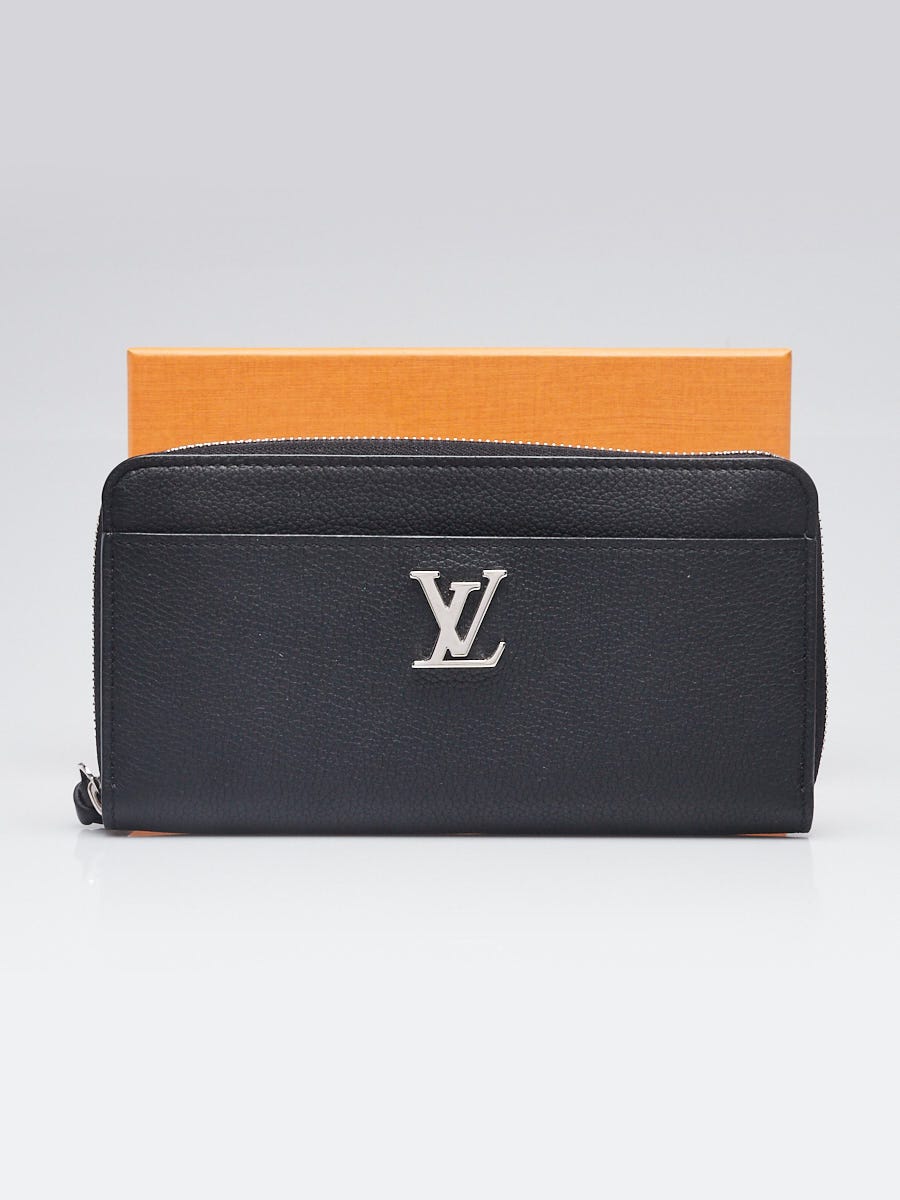 Louis Vuitton ★ Lockme II Wallet Black LOUIS VUITTON Lockme II Calfskin Leather Wallet Black