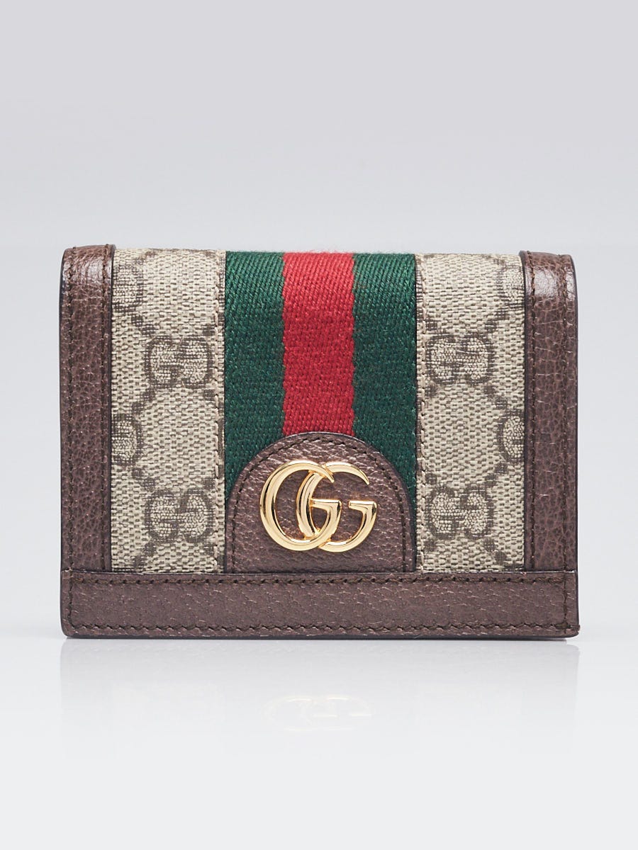 長財布 EBONY OPHIDIA GG WALLET Gucci Beige/Ebony GG Coated Canvas Ophidia Flap Wallet