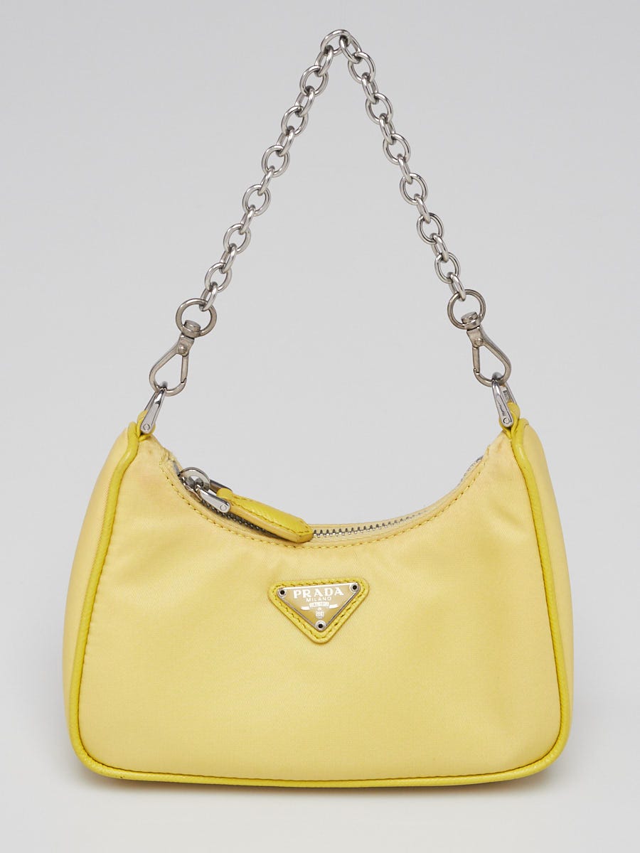 Prada Yellow Tessuto Nylon Mini Crossbody Bag | Yoogi's Closet