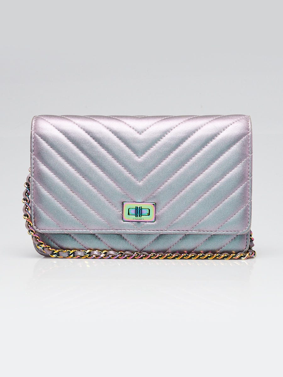 Chanel Purple Iridescent Quilted Lambskin Leather Reissue WOC