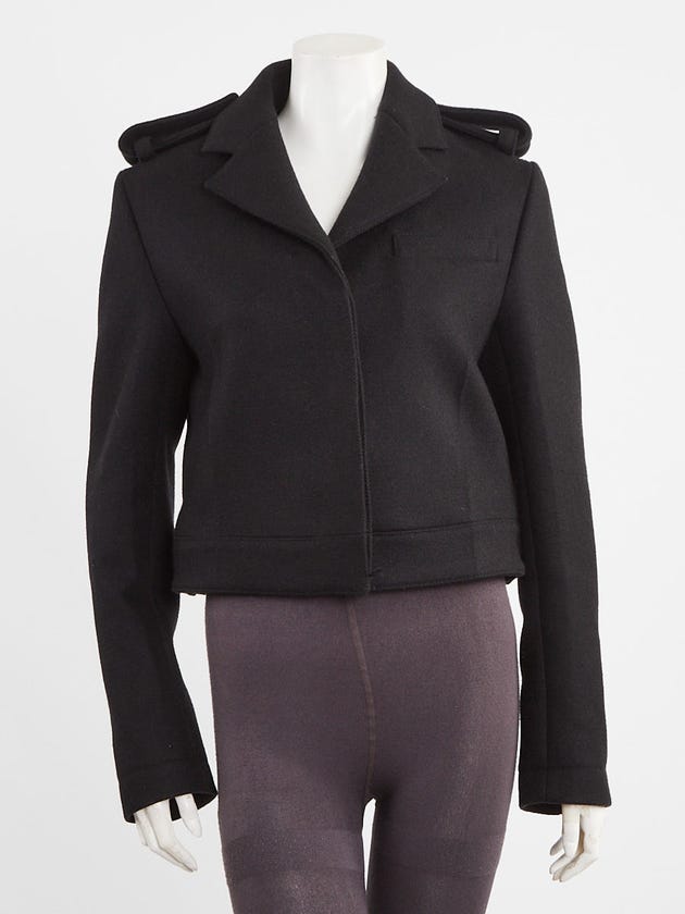 Prada Navy Blue Wool Cropped Jacket Size 6/40