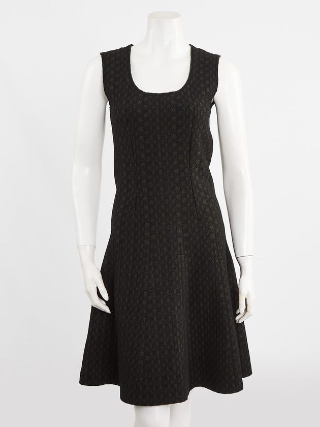 Prada Black/Muschio Wool Sleeveless Dress Size 6/40