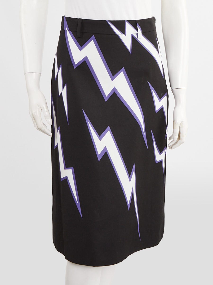 【送料&関税込】Prada Satin Skirt Black Long embroidered double satin skirt | PRADA