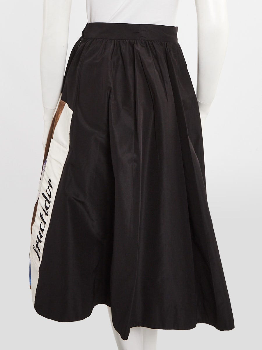 【カジュアルで可愛い♪】PRADA Nylon midi skirt Multicolor Prada Black/Multicolor Silk Graphic Print Midi Skirt Size 4