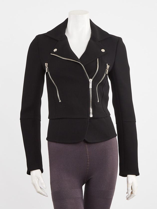 Balenciaga Black Polyester Biker Jacket Size 0/34