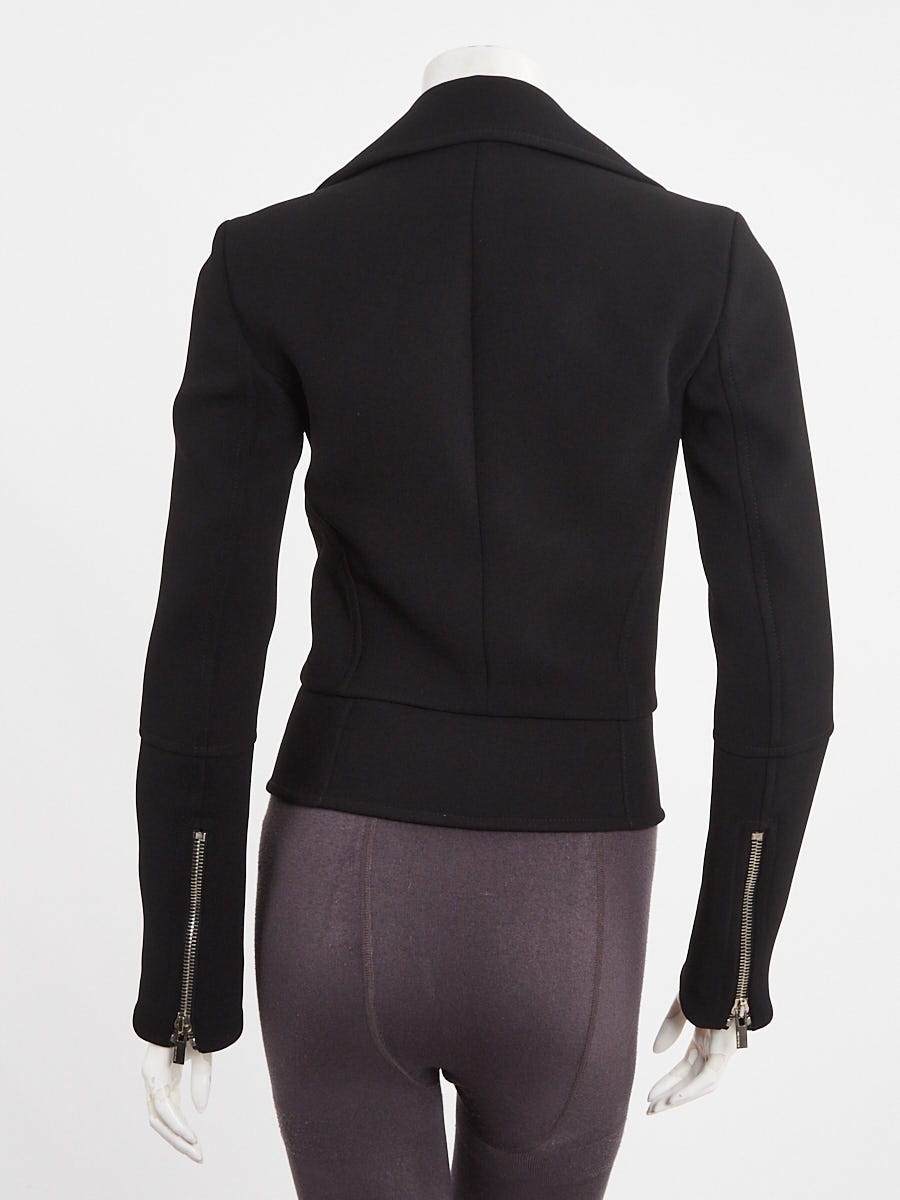 Balenciaga Black Polyester Biker Jacket Size 0/34