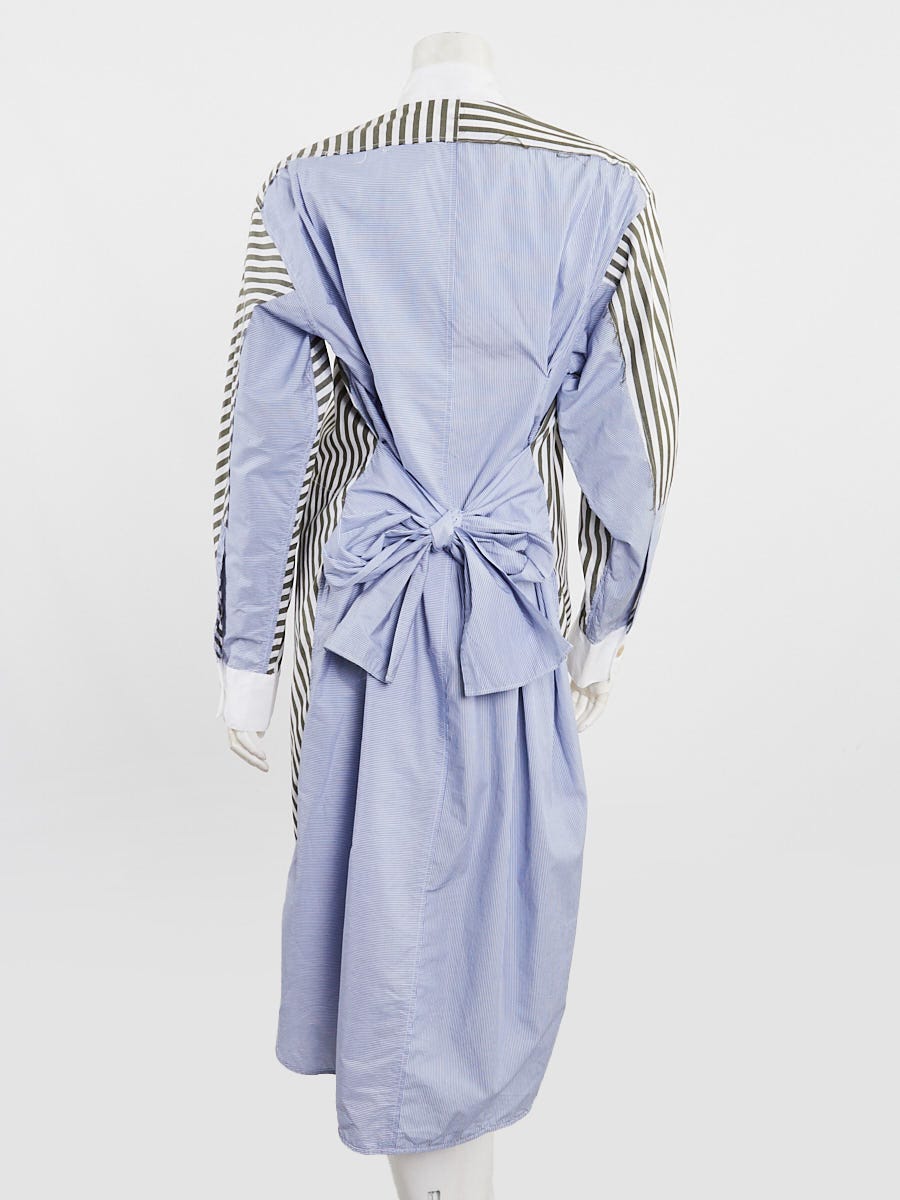 Loewe Blue/Green Striped Cotton T-Shirt Dress Size 2/36