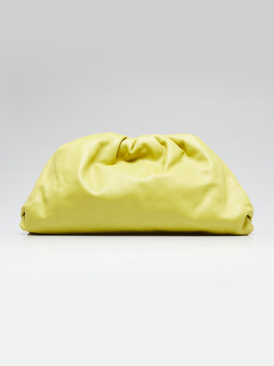 Bottega Veneta Lime Green Leather The Pouch Clutch Bag
