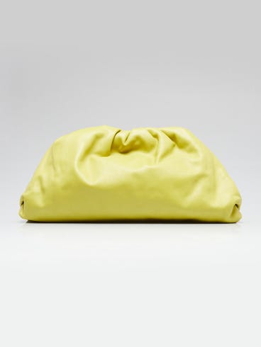 Bottega Veneta Lime Green Leather The Pouch Clutch Bag