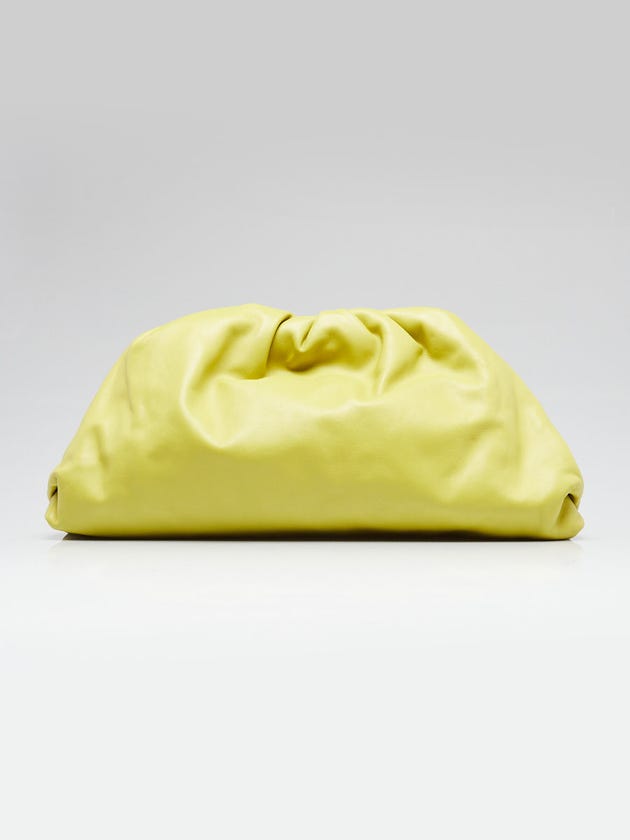Bottega Veneta Lime Green Leather The Pouch Clutch Bag